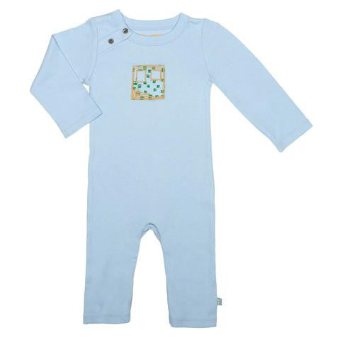 Baby Blue Robot Coverall <br> 100% Organic, Non Toxic