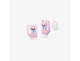 925 Sterling Silver Blushing Kitty Earrings <br> Pop Art Silver Collection