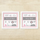 Birth Statisics Frames for Twins <br> (Set of 2)