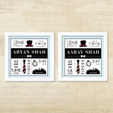 Birth Statisics Frames for Twins <br> (Set of 2)