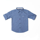 Blue Twill Stripes Boys Shirt