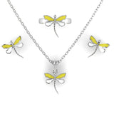 Sterling Silver Necklace & Ring Set - Butterfly <br> <span style="font-size: 10px;">More Frame Colours Available</span>