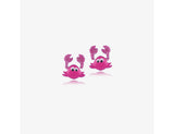 925 Sterling Silver Crazy Little Pink Crab Earrings <br> Pop Art Silver Collection