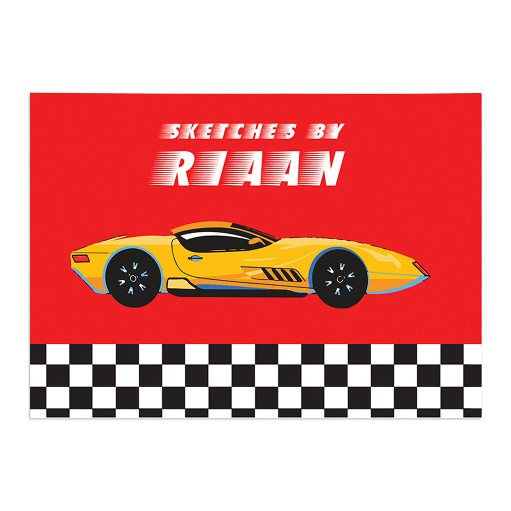 Personalised Sketch Book & Crayon Set <br> Racing Car