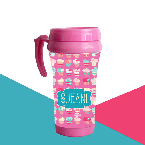Personalised Travel Mug - Cupcake Theme