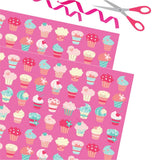 Wrapping Paper - Cupcake, Set of 12 Sheets