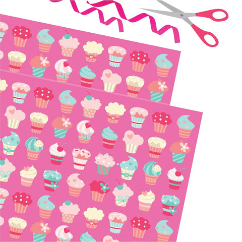Wrapping Paper - Cupcake, Set of 12 Sheets