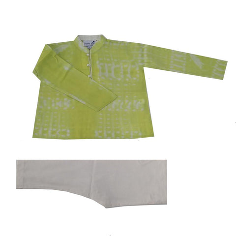 Krishna Mehta Green Kurta Set with Tie Dye Effect