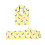 Kid's Pyjama Set - Notched Collar <br> Elephant with Balloons <br> <span style="font-size: 11px; font-family:Helvetica,Arial,sans-serif;">Can Be Personalised</span>