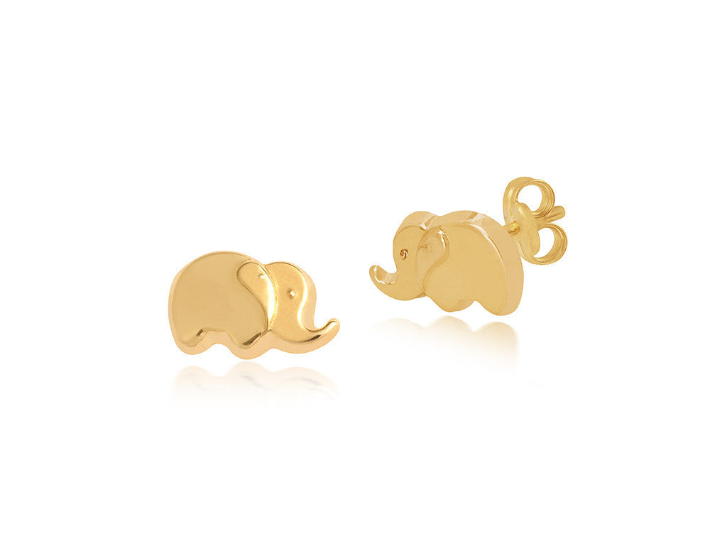 18K Gold Ellie The Elephant Earrings <br> Pugs & Paws Collection