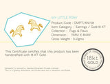 18K Gold My Little Pony Earrings <br> Pugs & Paws Collection
