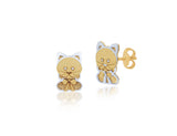 18K Gold Little Kitty Earrings <br> Pugs & Paws Collection