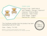 18K Teddy Love Earrings <br> Pugs & Paws Collection