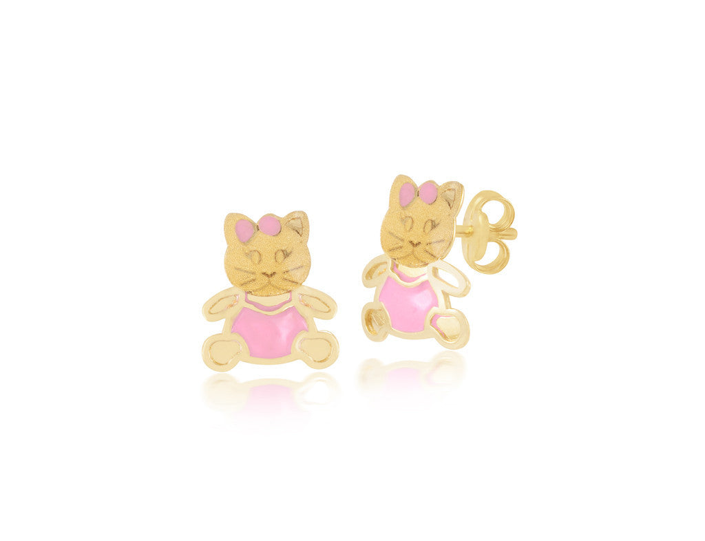 18K Gold Kitty Kat Earrings <br> Pugs & Paws Collection