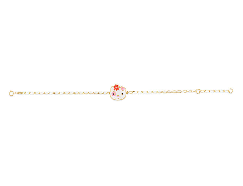 18Kt Gold Baby Girl Kitty Bracelet - Fine Jewellery - My Baby Babbles
