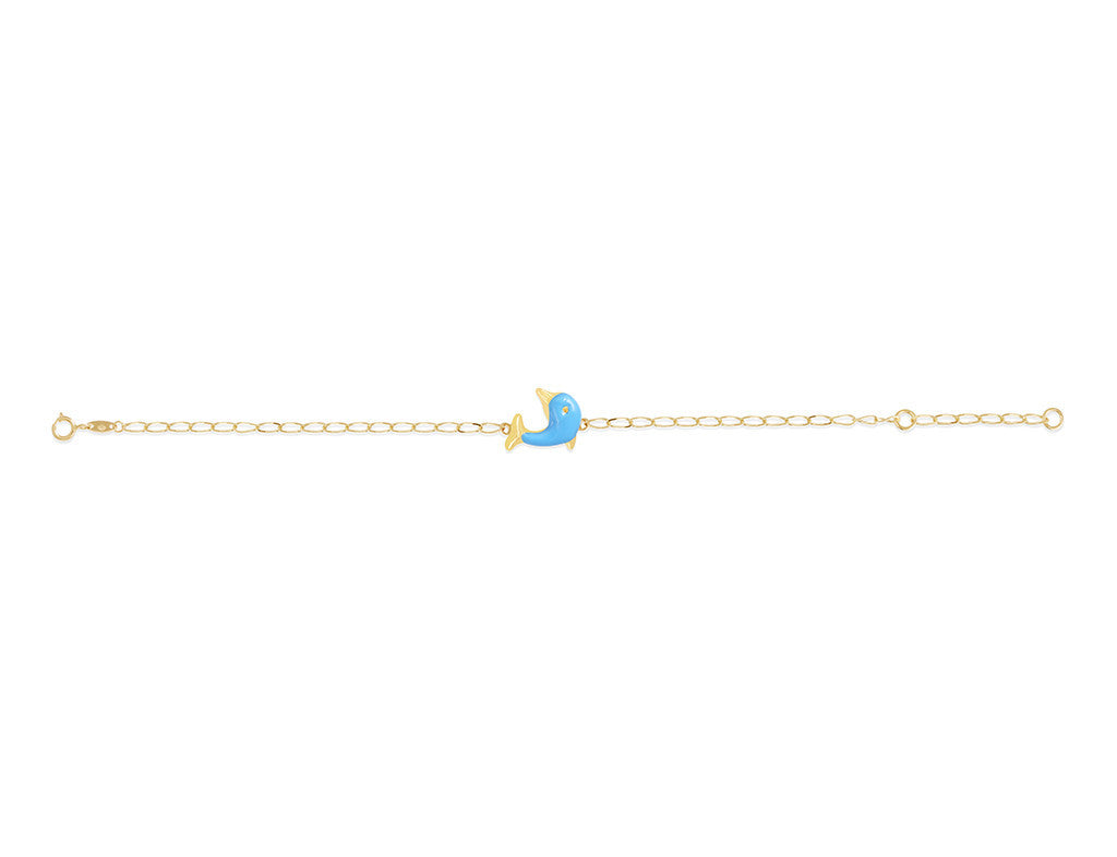 18kt Gold Baby Girl Dolphin Bracelet - Fine Jewellery - My Baby Babbles
