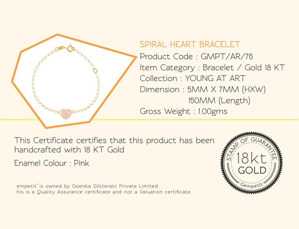 18K Gold Spiral Heart Bracelet <br> Young at Art Collection