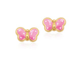 18K Gold Fuchsia Butterfly Earrings <br> Gemberry Collection