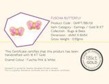 18K Gold Fuchsia Butterfly Earrings <br> Gemberry Collection
