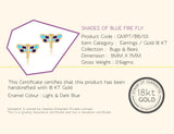 18K Gold Shade of Blue Fire Fly Earrings <br> Pugs & Paws Collection