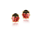 18K Gold Little Lady Bug Earrings <br> Bugs & Bees Collection