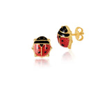 18K Gold Little Lady Bug Earrings <br> Bugs & Bees Collection