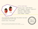 18K Gold Little Lady Bug Earrings <br> Bugs & Bees Collection