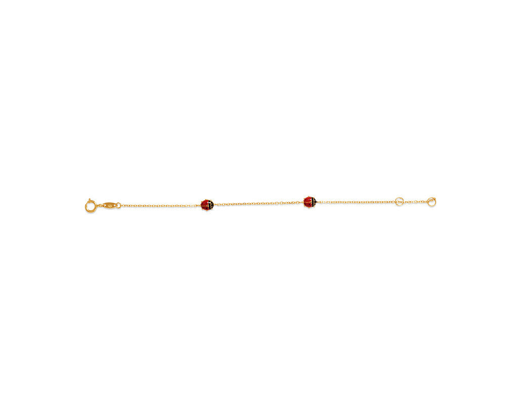 18K Gold Little Lady Bug Bracelet <br> Bugs & Bees Collection