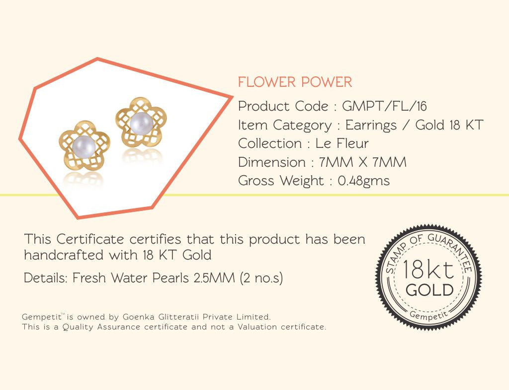 18K Gold Flower Power Earrings for Infants <br> Le Fleur Collection