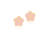 18K Gold Blooming Blush Pink Earrings <br> Le Fleur Collection
