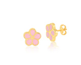 18K Gold Blooming Blush Pink Earrings <br> Le Fleur Collection