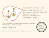 18K Gold Flower In the Middle Blue Earrings <br> Le Fleur Collection