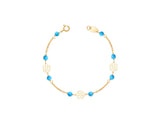 18K Gold Turquoise Bracelet <br> Le Fleur Collection