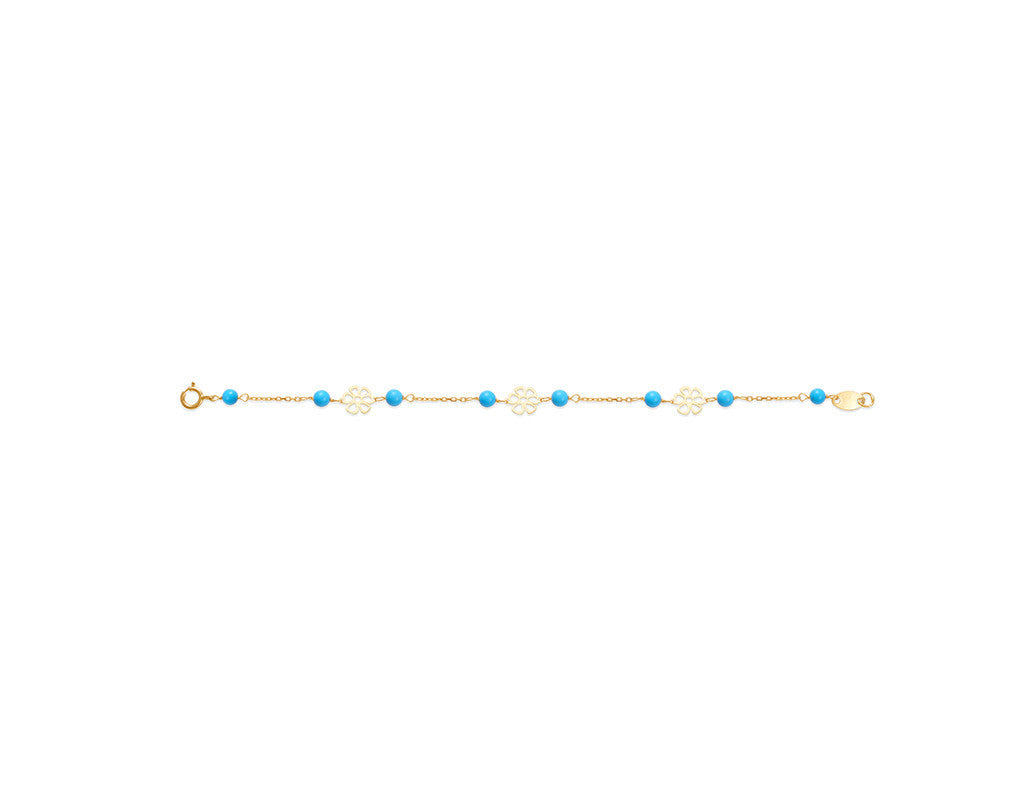 18K Gold Turquoise Bracelet <br> Le Fleur Collection