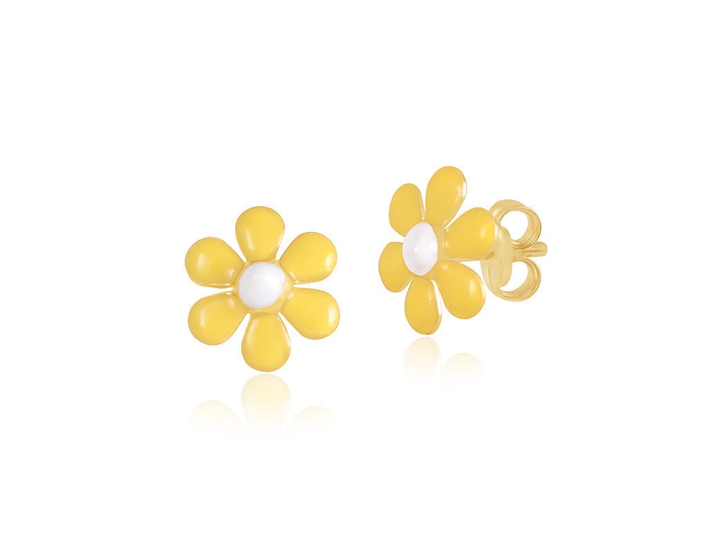 18K Gold Flower Earrings - Fine Jewellery - My Baby Babbles