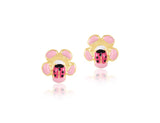 18Kt Gold Beetle Flower Earrings - Fine Jewellery - My Baby Babbles