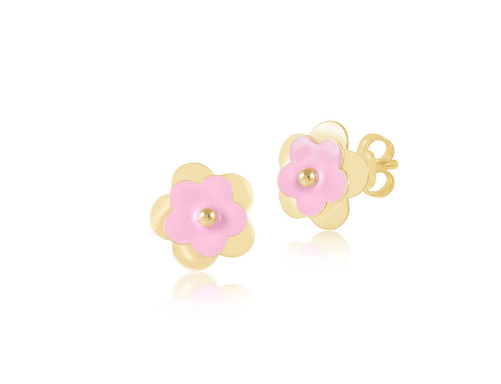 18K Gold Pink Blossom's Duet Earrings <br> Le Fleur Collection