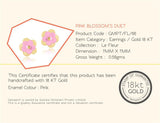 18K Gold Pink Blossom's Duet Earrings <br> Le Fleur Collection