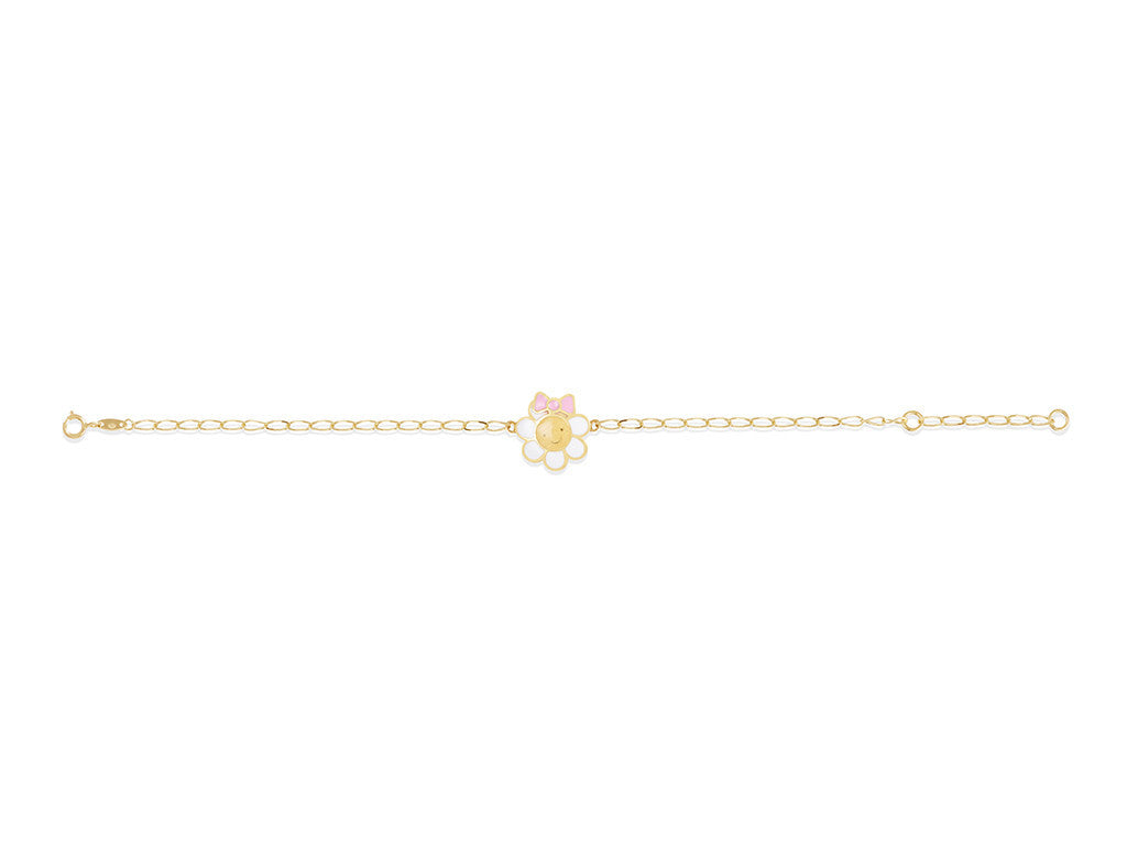 18Kt Gold Baby Girl Flower Bracelet - Fine Jewellery - My Baby Babbles