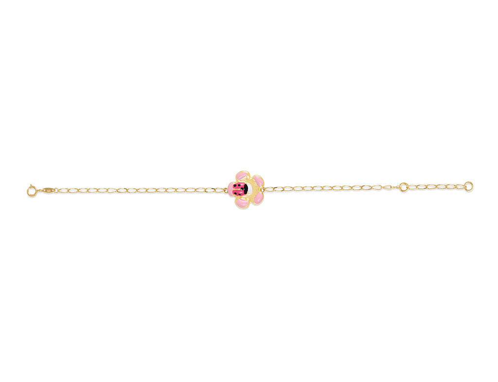 18Kt Gold Beetle Flower Bracelet - Fine Jewellery - My Baby Babbles