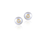 18K Gold Classic Pearl Sparkler Earrings <br> Bows & Ties Collection