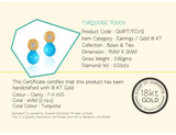 18K Gold Turquoise Touch Earrings <br> Bows & Ties Collection