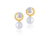 18K Gold Party Pearl Drops Earrings <br> Bows & Ties Collection
