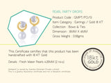 18K Gold Party Pearl Drops Earrings <br> Bows & Ties Collection