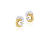 18K Gold Crescent Moon Earrings <br> Bows & Ties Collection