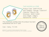 18K Gold Crescent Moon Earrings <br> Bows & Ties Collection