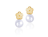 18K Gold Flower Drop Earrings <br> Bows & Ties Collection