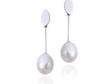 18K Gold Pearl Danglers Earrings <br> Bows & Ties Collection