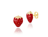 18K Gold Very Berry Strawberry Earrings <br> Gemberry Collection