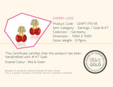 18K Gold Cherry Love Earrings <br> Gemberry Collection